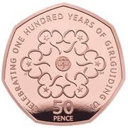 50 Pence - Elizabeth II Girlguiding; Gold Piedfort, United Kingdom, 2019 reverse image