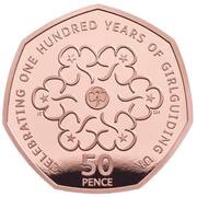 50 Pence - Elizabeth II Girlguiding; Gold Proof, United Kingdom, 2019 reverse image