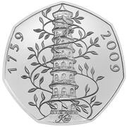 50 Pence - Elizabeth II 5th Portrait; Kew Gardens, United Kingdom, 2019 reverse image