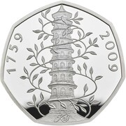 50 Pence - Elizabeth II Kew Gardens; Silver Piedfort, United Kingdom, 2019 reverse image