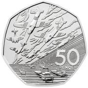 50 Pence - Elizabeth II 5th portrait; D-Day Anniversary, United Kingdom, 2019 reverse image