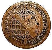 80 Réis Countermarked on 40 Réis - José I - Angola, Brazil, 1809 reverse image