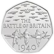 50 Pence - Elizabeth II 5th portrait; Battle of Britain, United Kingdom, 2019 reverse image
