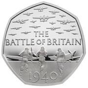 50 Pence - Elizabeth II Battle of Britain; Silver Proof, United Kingdom, 2019 reverse image