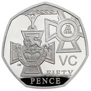50 Pence - Elizabeth II Victoria Cross, medal; Silver Piedfort, United Kingdom, 2019 reverse image
