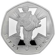 50 Pence - Elizabeth II Victoria Cross, soldier; Silver Proof, United Kingdom, 2019 reverse image