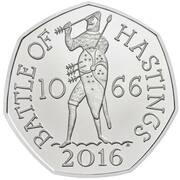 50 Pence - Elizabeth II 5th portrait; Battle of Hastings, United Kingdom, 2019 reverse image