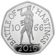 50 Pence - Elizabeth II Battle of Hastings; Silver Proof, United Kingdom, 2019 reverse image