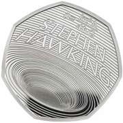 50 Pence - Elizabeth II Stephen Hawking; Silver Piedfort, United Kingdom, 2019 reverse image