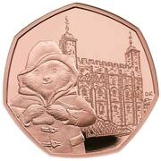 50 Pence - Elizabeth II Paddington at the Tower; Gold Proof, United Kingdom, 2019 reverse image