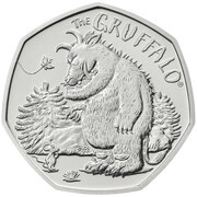 50 Pence - Elizabeth II 5th Portrait; The Gruffalo and Mouse, United Kingdom, 2019 reverse image