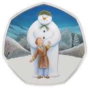 50 Pence - Elizabeth II The Snowman; Silver Proof, United Kingdom, 2019 reverse image