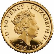 50 Pence - Elizabeth II 5th portrait; 1/40 oz Fine Gold obverse image