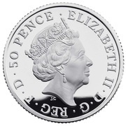 50 Pence - Elizabeth II 5th portrait; 1/4 oz Fine Silver obverse image