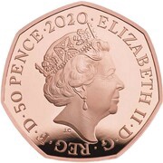 50 Pence - Elizabeth II Iguanodon; Gold Proof obverse image