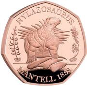50 Pence - Elizabeth II Hylaeosaurus; Gold Proof, United Kingdom, 2020 reverse image