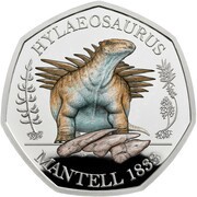 50 Pence - Elizabeth II Hylaeosaurus; Silver Proof, United Kingdom, 2020 reverse image