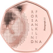 50 Pence - Elizabeth II Rosalind Franklin; Gold Proof, United Kingdom, 2020 reverse image