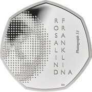 50 Pence - Elizabeth II Rosalind Franklin; Silver Proof, United Kingdom, 2020 reverse image