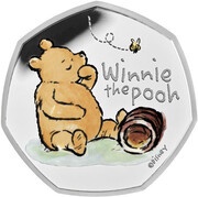 50 Pence - Elizabeth II Winnie The Pooh; Silver Proof, United Kingdom, 2020 reverse image