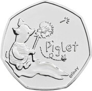 50 Pence - Elizabeth II 5th portrait; Piglet, United Kingdom, 2020 reverse image