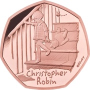 50 Pence - Elizabeth II Christopher Robin; Gold Proof, United Kingdom, 2020 reverse image