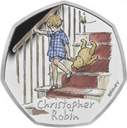 50 Pence - Elizabeth II Christopher Robin; Silver Proof, United Kingdom, 2020 reverse image
