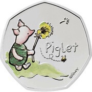50 Pence - Elizabeth II 5th portrait; Piglet, United Kingdom, 2020 reverse image