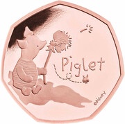 50 Pence - Elizabeth II Piglet; Gold Proof, United Kingdom, 2020 reverse image