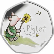 50 Pence - Elizabeth II Piglet; Silver Proof, United Kingdom, 2020 reverse image