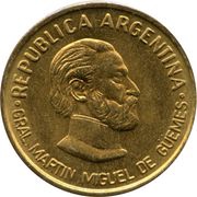 50 Centavos General Güemes; reeded edge obverse image