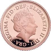 ½ Sovereign - Elizabeth II 5th portrait; George III Bicentenary obverse image