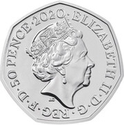 50 Pence - Elizabeth II 5th Portrait; Team GB Olympics 2020 obverse image