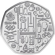 50 Pence - Elizabeth II 5th Portrait; Team GB Olympics 2020, United Kingdom, 2020-2021 reverse image