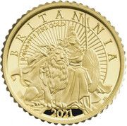 50 Pence - Elizabeth II 5th portrait; 1/40 oz Fine Gold, United Kingdom, 2021 reverse image