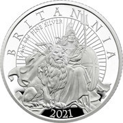 50 Pence - Elizabeth II 5th portrait; 1/4 oz Fine Silver, United Kingdom, 2021 reverse image