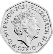 50 Pence - Elizabeth II 5th Portrait; Team GB Olympics 2020 obverse image