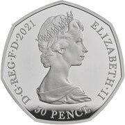 50 Pence - Elizabeth II 2nd portrait; Decimalisation Anniversary, Silver Proof obverse image