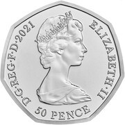 50 Pence - Elizabeth II 2nd portrait; Decimalisation Anniversary obverse image
