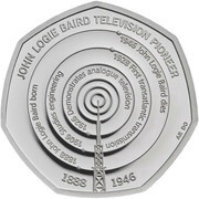 50 Pence - Elizabeth II 5th portrait; John Logie Baird, United Kingdom, 2021 reverse image