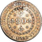 80 Réis - Pedro II obverse image