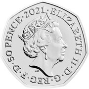 50 Pence - Elizabeth II 5th portrait; Temnodontosaurus obverse image