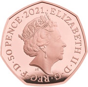 50 Pence - Elizabeth II Plesiosaurus; Gold Proof obverse image