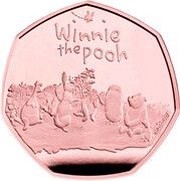 50 Pence - Elizabeth II Winnie The Pooh; Gold Proof, United Kingdom, 2021 reverse image