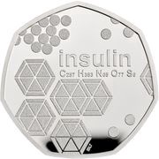 50 Pence - Elizabeth II Insulin; Silver Proof, United Kingdom, 2021 reverse image