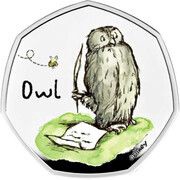 50 Pence - Elizabeth II Owl: Silver Proof, United Kingdom, 2021 reverse image