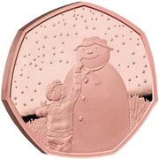 50 Pence - Elizabeth II The Snowman; Gold Proof, United Kingdom, 2021 reverse image