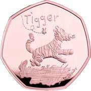 50 Pence - Elizabeth II Tigger; Gold Proof, United Kingdom, 2021 reverse image