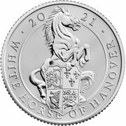 50 Pence - Elizabeth II White Horse of Hanover; Silver Proof, United Kingdom, 2021 reverse image