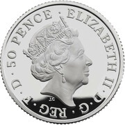 50 Pence - Elizabeth II Unicorn of Scotland; Silver Proof obverse image